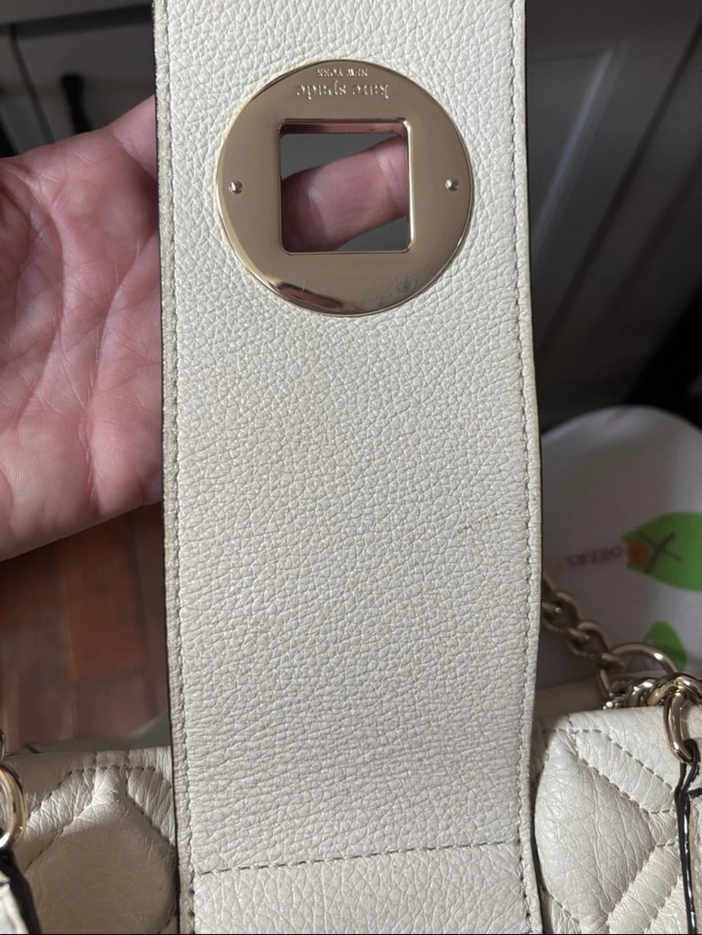 Kate Spade Astor Court ELENA Leather Shoulder Bag Tote Bone